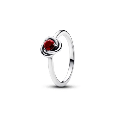 Pandora Sterling Silver Birthday Stone Circle Ring In Metallic