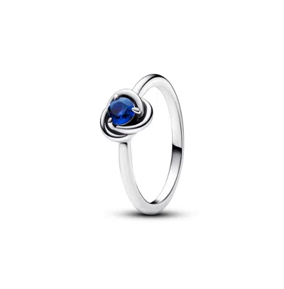 Pandora Sterling Silver Birthday Stone Circle Ring In Gray