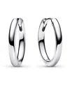 Pandora Sterling Silver Charm 18 Mm Hoop Earrings In Silver