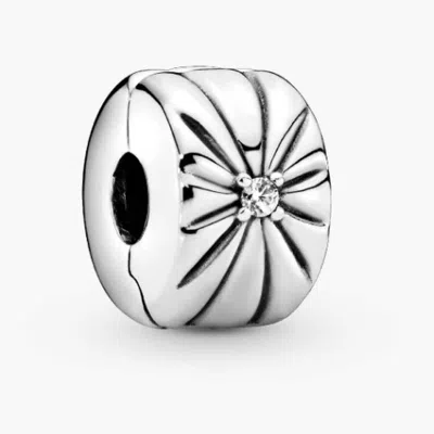 Pandora Sterling Silver Clip With Clear Cubic Zirconia