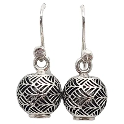 Pre-owned Pandora Sterling Silver Compose Hook Barrel Tropicana Bead Earrings #16045 In Multi