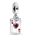 Pandora Sterling Silver Disney Villains Queen Of Hearts Double Dangle Charm In Silver