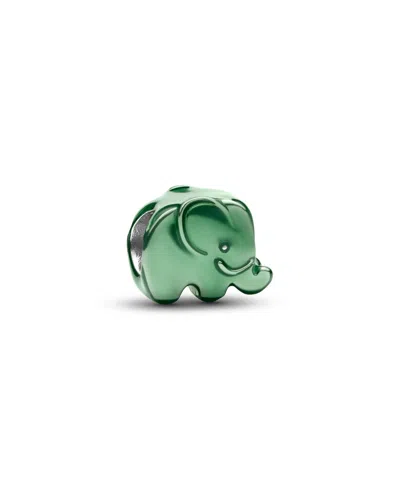 Pandora Sterling Silver Elephant Mini Charm In Green