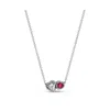 Pandora Sterling Silver Halo Hearts Pendant Necklace In Sterling Silver