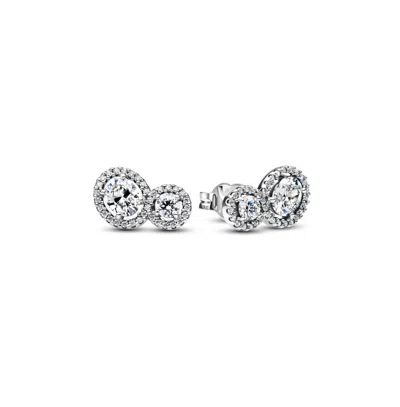 Pandora Sterling Silver Halo Stud Earrings