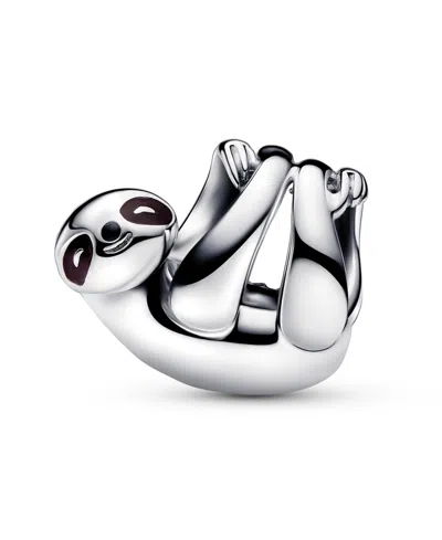 Pandora Sterling Silver Hanging Sloth Charm In Metallic