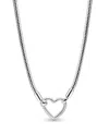 Pandora Sterling Silver Heart Closure Snake Chain Necklace In Silver