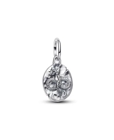 Pandora Sterling Silver Infinity Snake Medallion Charms In Gray