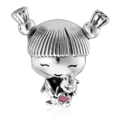 Pandora Sterling Silver Little Girl Charm In Gray