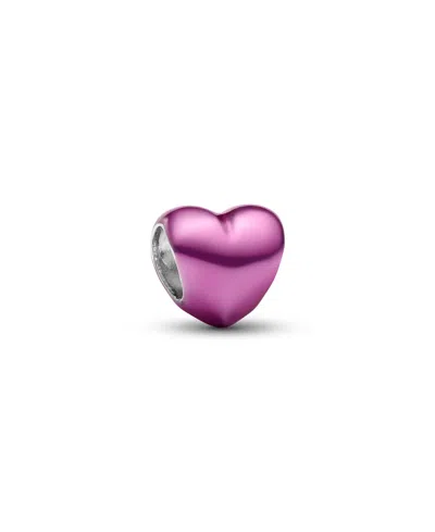 Pandora Sterling Silver Mini Heart Charm In Purple
