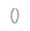 Pandora Sterling Silver Moments Band Of Hearts Ring In Silver
