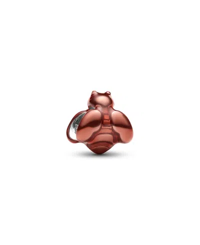 Pandora Sterling Silver Orange Bee Mini Charm In Red