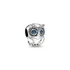Pandora Sterling Silver Pave Sparkling Owl Charms In Silver