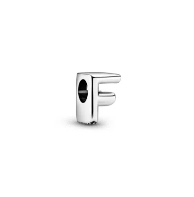 Pandora Sterling Silver Script Alphabet Dangle Charm In Silver - F
