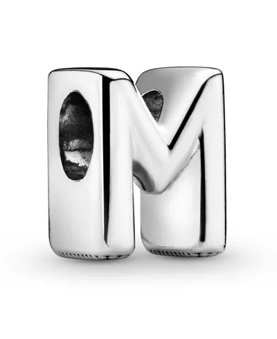 Pandora Sterling Silver Script Alphabet Dangle Charm In Silver - M