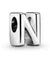 Pandora Sterling Silver Script Alphabet Dangle Charm In Silver - N