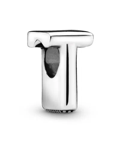 Pandora Sterling Silver Script Alphabet Dangle Charm In Silver - T
