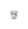 Pandora Sterling Silver Script Alphabet Dangle Charm In Silver - U
