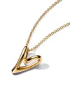 Pandora 14k Gold-plated Shaped Heart Pendant 27.6 Inch Necklace In Gold