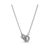 Pandora Sterling Silver Signature Intertwined Pave Pendant Necklace In Sterling Silver
