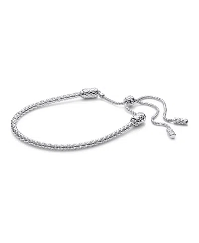 Pandora Sterling Silver Snake Chain Bracelet In Metallic