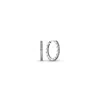 Pandora Sterling Silver Sparkle And Logo Hoop Earrings In Sterling Silver