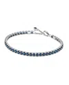 Pandora Sterling Silver Sparkling Blue Tennis Bracelet In Blue
