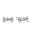 Pandora Sterling Silver Sparkling Bow Stud Earrings In Sterling Silver