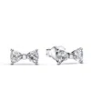 Pandora Sterling Silver Sparkling Bow Stud Earrings In Sterling Silver