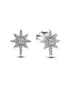 Pandora Sterling Silver Sparkling North Star Stud Earrings In Sterling Silver