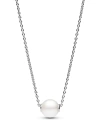 Pandora Sterling Silver Sparkling Treated Freshwater Cultured Pearl Collier Necklace In Silver