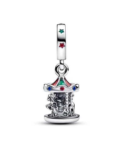 Pandora Sterling Silver Spinning Carousel Dangle Charm In Red