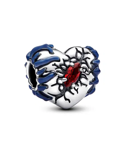 Pandora Sterling Silver Stranger Things Glow-in-the-dark Heart Charm In Blue