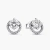 Pandora Sterling Silver Stud Earrings With Clear Cubic Zirconia