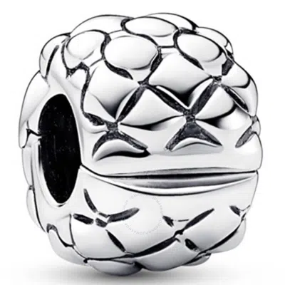 Pandora Sterling Silver Studded Clip Charm In Silver Tone