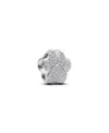 Pandora Sterling Silver Textured Paw Mini Charms In Silver