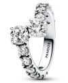 Pandora Sterling Silver Timeless Overlapping Sparkling Band Ring In Silver