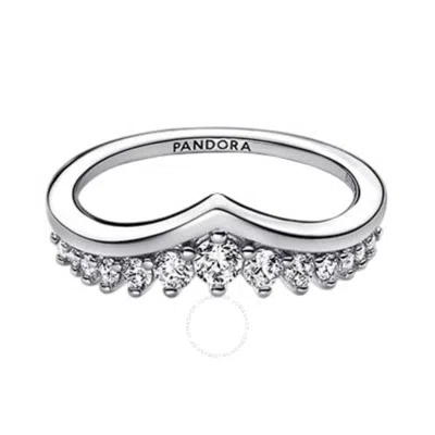 Pandora Sterling Silver Timeless Wish Pave Ring In Silver Tone