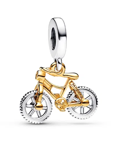 Pandora Sterling Silver Two-tone Spinning Wheels Bicycle In Metallic