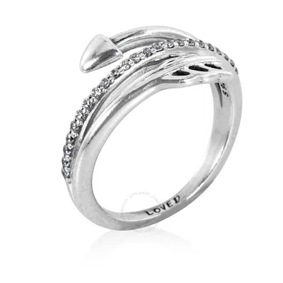 Pandora Sterling Silver Wrap-around Arrow Ring In Metallic