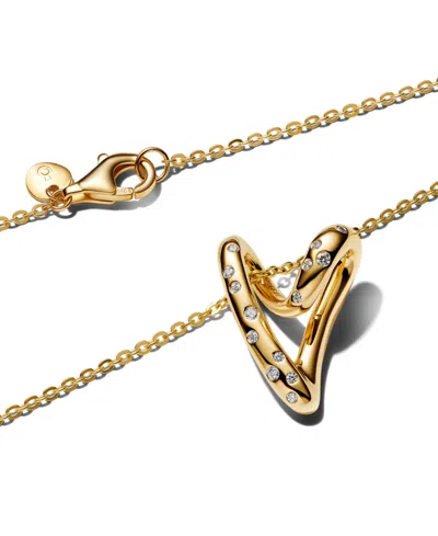 Pandora Stone-set Heart Pendant Necklace In Gold