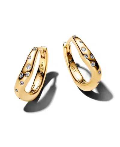 Pandora Stone-set Hoop Earrings In Neutral
