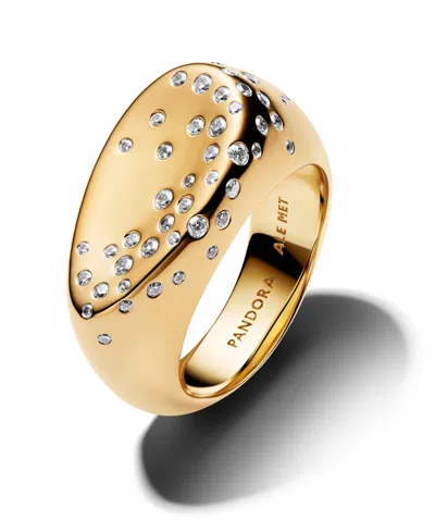 Pandora Stone-set Oval Domed Signet Ring In Gold