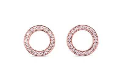 Pandora Stud Earrings Forever  With Clear Cz In Gold