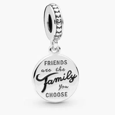 Pandora Tag Silver Dangle With Black Enamel