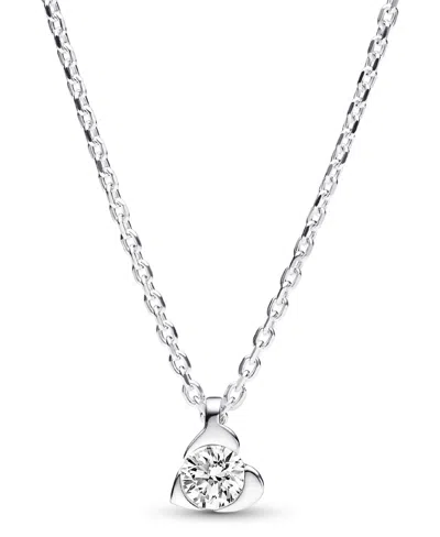 Pandora Talisman Lab-grown Diamond Heart Pendant Necklace In Sterling Silver