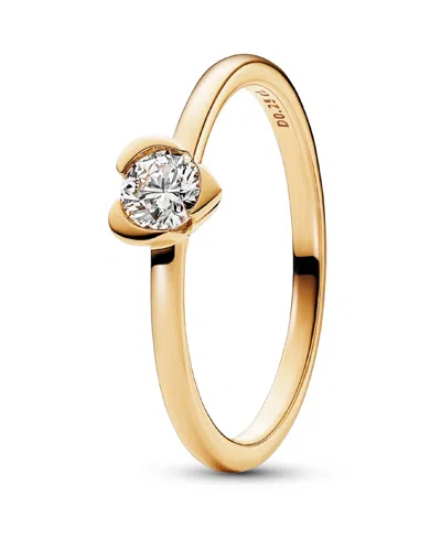 Pandora Talisman Lab-grown Diamond Heart Ring In Gold