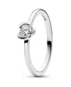 Pandora Talisman Lab-grown Diamond Heart Ring In Sterling Silver