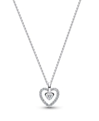 Pandora Talisman Sterling Silver Lab-grown Diamond Heart Pendant Necklace