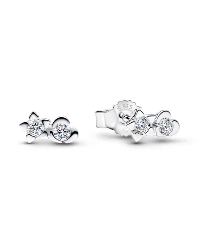 Pandora Talisman Sterling Silver Lab-grown Diamond Heart Star Stud Earrings